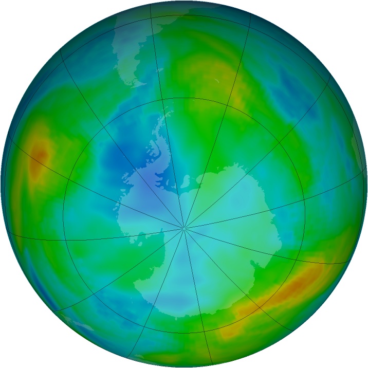 Antarctic ozone map for 23 May 1979